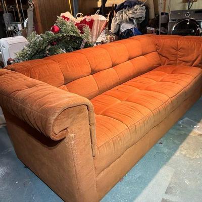 Large Retro Style Orange Sofa
