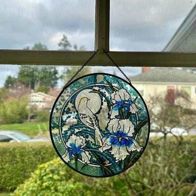 Stained glass flower decor