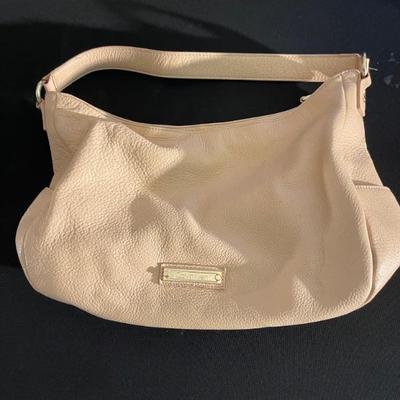 Beige Calvin Klein leather purse