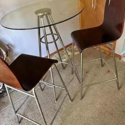 Glass bistro table & chairs