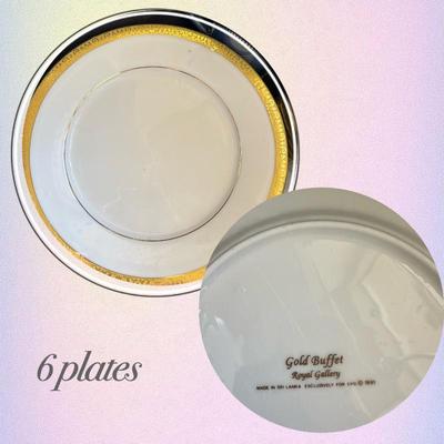 6 Royal Gallery plates - Gold Buffet 