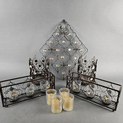 Lot 335 | Vintage Brown Wire & Rhinestone Candle Holders