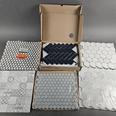Lot 366 | 1 Box Of Blue Chevron Mosaic Tiles & More!
