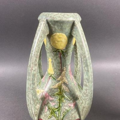 Lot 132 | Vintage Amphora Floral Buttress Handled Vase