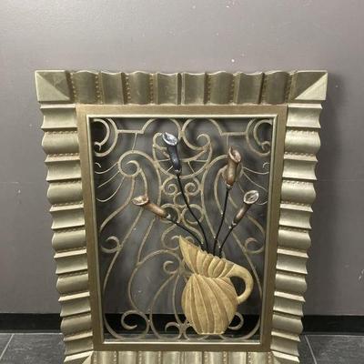 Lot 352 | Wrought Iron & Wood Floral Decor