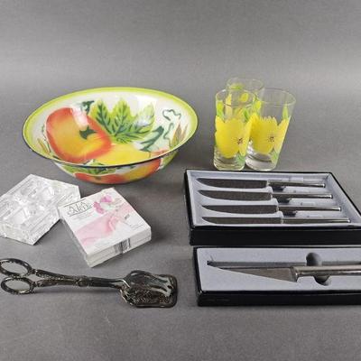 Lot 149 | Vintage Retroneu Knives, Tin Harvest Bowl & More!