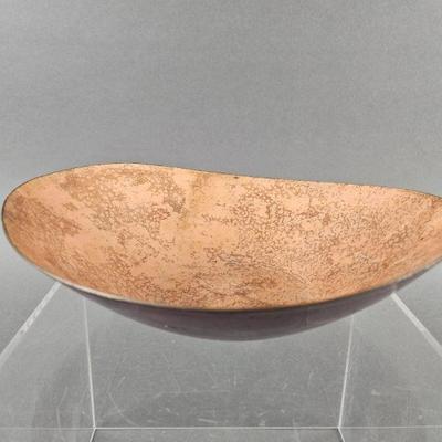 Lot 156 | Vinatge Signed Freeform Copper Enamel Bowl