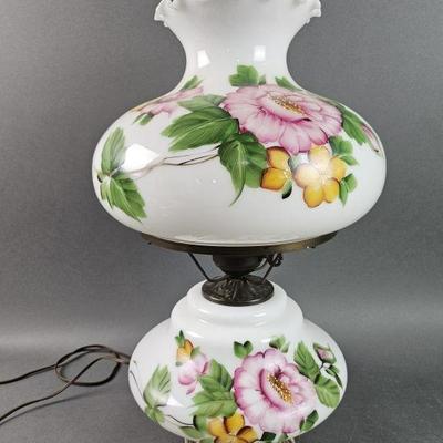 Lot 305 | Vintage Floral Gone With The Wind Lamp