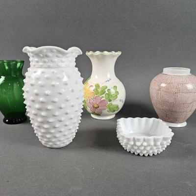 Lot 294 | Milk Glass Hobnail Vase and More