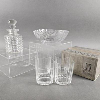Lot 116 | Vintage Crystal Decanter, Dish & Dansk Barware