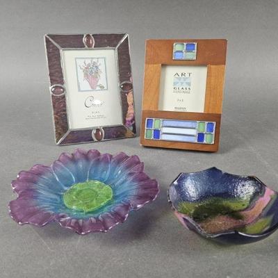 Lot 138 | Vintage Signed Glass Flower Dish & More