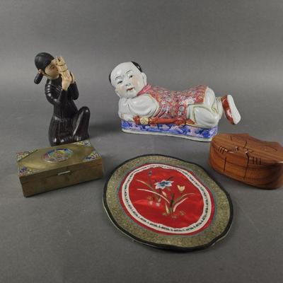 Lot 157 | Vintage Chinese Headrest, Brass Box & More!