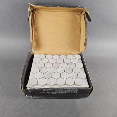 Lot 375 | 1 Box Vigo Gris Hexagon Mosaic Ceramic Tile
