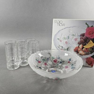 Lot 348 | Vintage Studio Nova Bowl & Glass Tumblers
