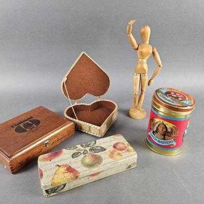 Lot 129 | Vintage Jointed Art, Keepsake Box, Tins & More!