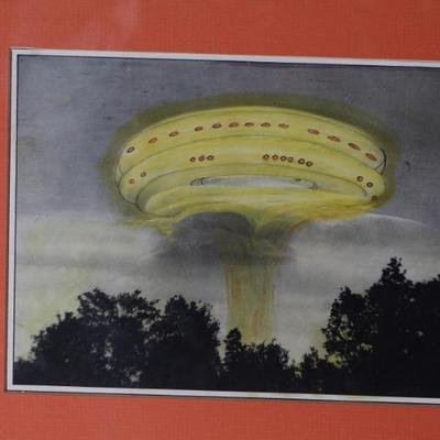 *Original* Folk Art UFO EMPORALL 99 Framed Unsigned 	Frame: 26.25x22.25x0.75in	196004
*Original* Folk Art UFO EMPORALL 99 Framed Unsigned...