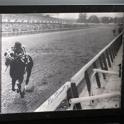 *Signed* Ron Turcotte Secretariat Kentucky Derby Triple Crown Winner Framed Photo Autograph Horse Racing 	Frame: 18x22x0.75in	199013
