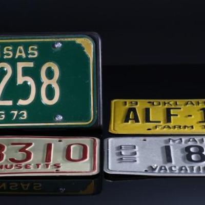 Lot of 4 Vintage License Plates - Maine Bus - Massachusetts School - Oklahoma 1971 - Kansas 1973	7 x 12.5 x 3.5 in	198026
Lot of 4...