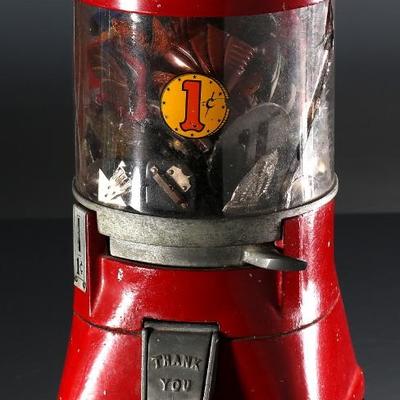 1 Cent Gumball Machine Folk Art  CoinOp	12.5x6.5x6.5in	196219
