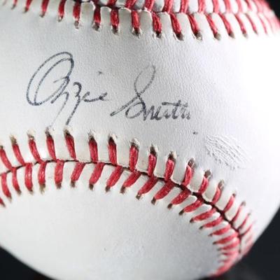 *Signed* Ozzie Smith & Gary Carter Autographed Baseball Auto 	2.78in Diameter 	199002
