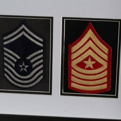 4 Branch US Military High Rank Patches Framed 	Frame: 14x30x0.75in	199075
