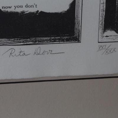 *Singed* Ron Gasowski/Rita Dove Litho Ozone Framed Art Work 	Frame: 24x27.5in	196245
