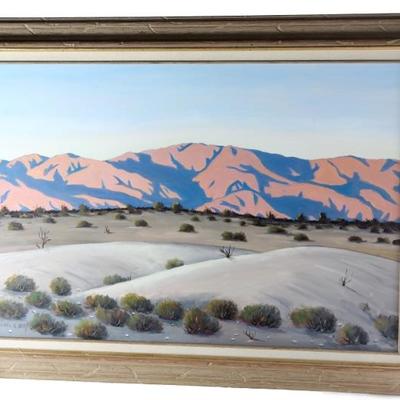 *Original* Painting Carl G. Bray Coachella Valley Mountain Landscape Art Oil on Board 	Board: 36x24in<BR>Frame:31.5x43.5x1.75in	199173
