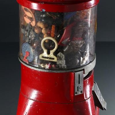 1 Cent Gumball Machine Folk Art  CoinOp	12.5x6.5x6.5in	196219
