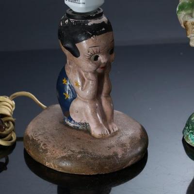 Lot of 2 Vintage Carnival Chalkware Figure Statues - Betty Boop - Kewpie Splash Me Doll Lamp	Betty Boop 14x5x4 in Splash Me doll 8x6x7 in...