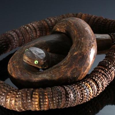 Bottle Cap Snake Rustic Folk Art 	36in long when uncoiled 	196193
