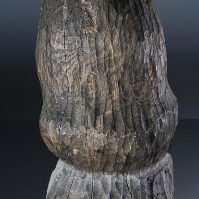 Vintage Folk Art Sculpture Carved Wood Head 	16x8x7in	196229
