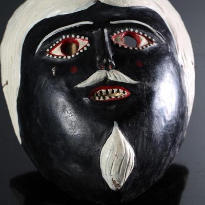 Vintage Juanegro Mexican Dance Mask Folk Art Black 	3x5.5x7in	196032
