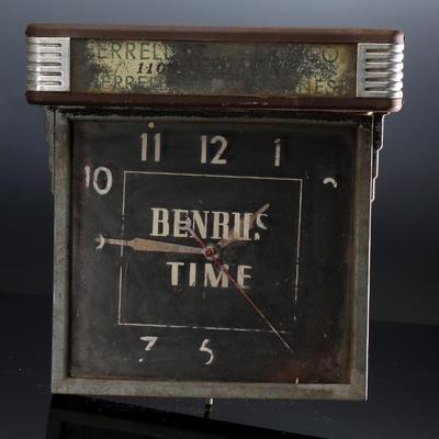 AS-IS Benrus Time Antique Art Deco Electric Advertising Clock	15x14.25x4in	289023
