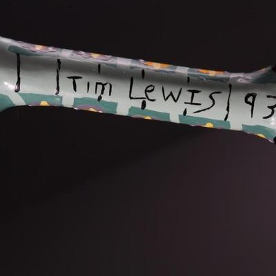 Tim Lewis Folk Art Jackalope/Lizard Walking Stick Carved Wood Cane	35.5x4.5x6in	196044
