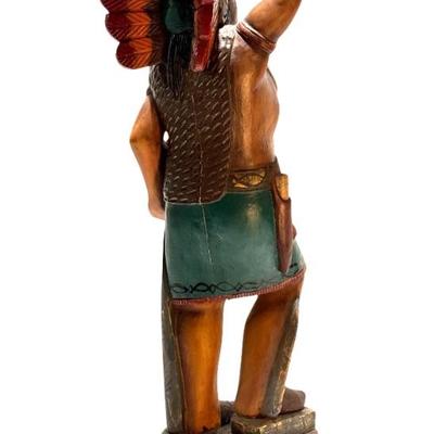 3 ft Antique Carved Wood Cigar Store Indian Chief Native American 	37.5x13x9.5in	289026

