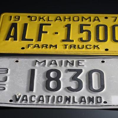 Lot of 4 Vintage License Plates - Maine Bus - Massachusetts School - Oklahoma 1971 - Kansas 1973	7 x 12.5 x 3.5 in	198026
