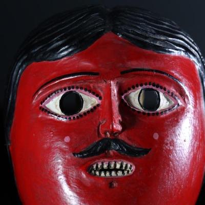 Vintage Juanegro Mexican Dance Mask Folk Art Red	3x6x7.5in	196036
Vintage Juanegro Mexican Dance Mask Folk Art Red	3x6x7.5in	196036
