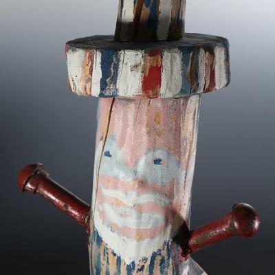 Uncle Sam Carved Wood Folk Art Signed 	24x11x7in	196218
