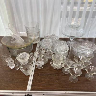 MRM140- Assorted Vintage Glass Serveware 