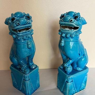MRM234 Pair Of Chinese Ceramic Foo Dogs