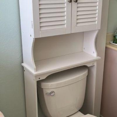 MRM160 White Wooden Over The Toilet Storage Shelf
