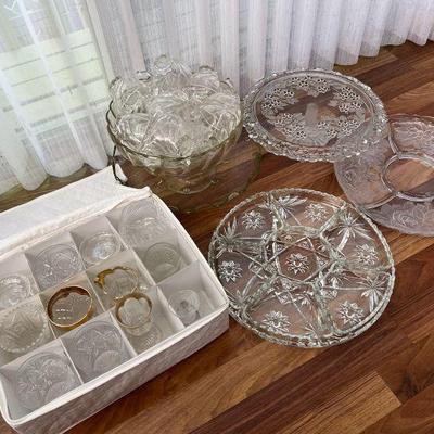 MRM123- Assorted Vintage Glass Servingware