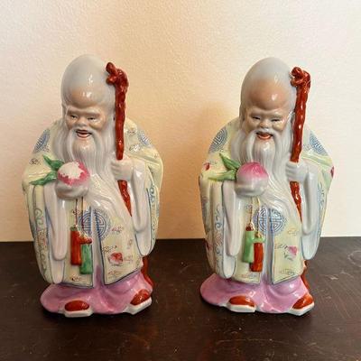 MRM251 Two Chinese Porcelain Longevity Figurines 
