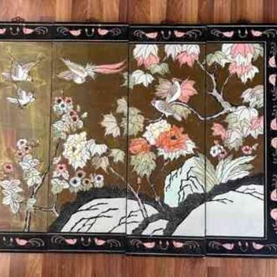 MRM225- (4) Panel Asian Wooden Wall Hanging 