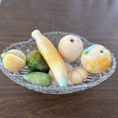 MRM168- Glass Bowl With Decorative Stone Fruit