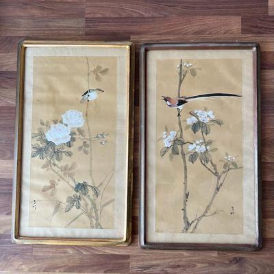 MRM199- Framed Vintage Asian Painting On Silk