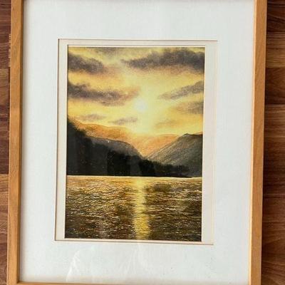 MRM224- Framed Landscape At Sunset Print 