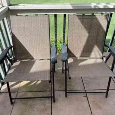 MRM206- (2) Metal Framed Foldable Patio Chairs