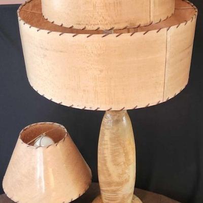 MRM161 - Pair Of Wooden Table Lamps