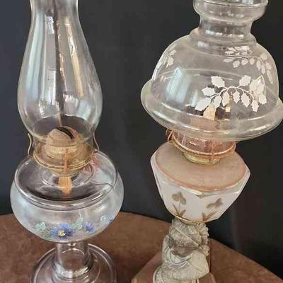 MRM177 - Pair Of Vintage Kerosene Lamps